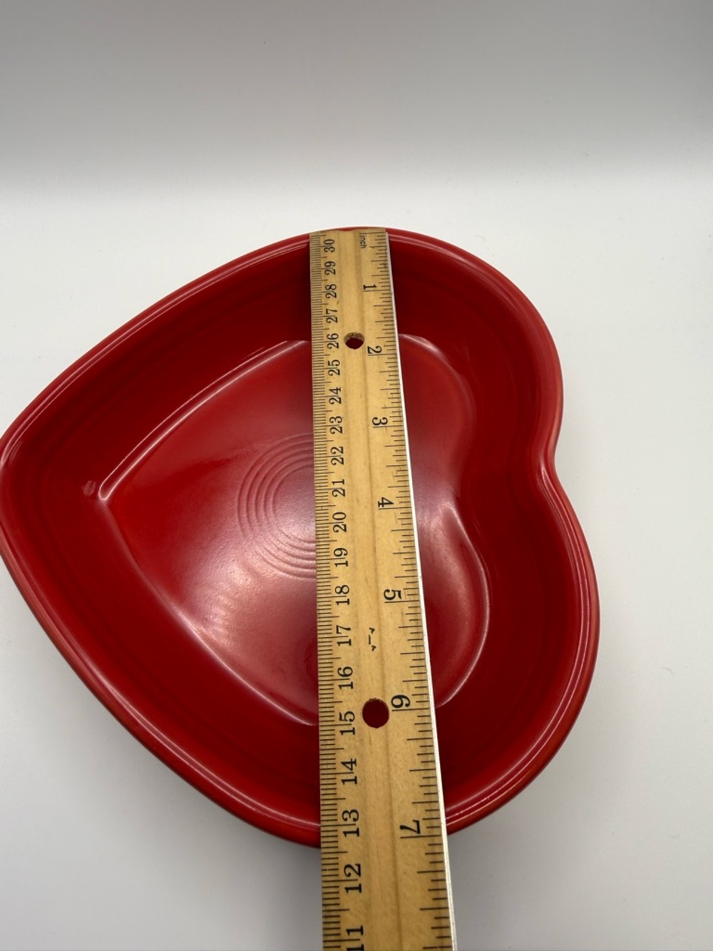 Fiesta Heart-Shaped Red Ceramic Dish Bowl - Picture 4 of 5